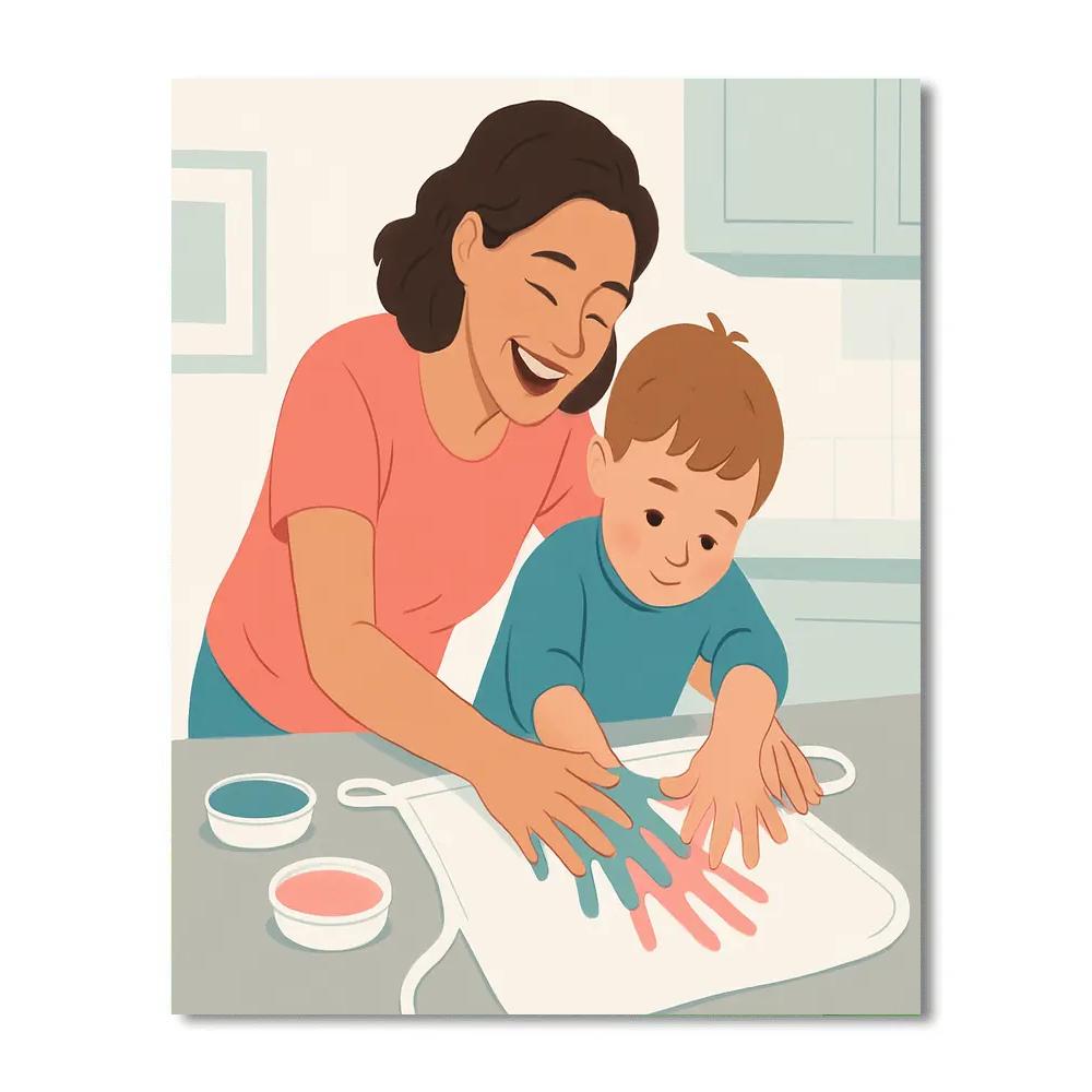 Handprint Apron Keepsake paint by numbers
