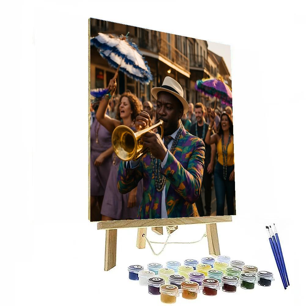 Mardi Gras Second Line New Orleans paint by color
