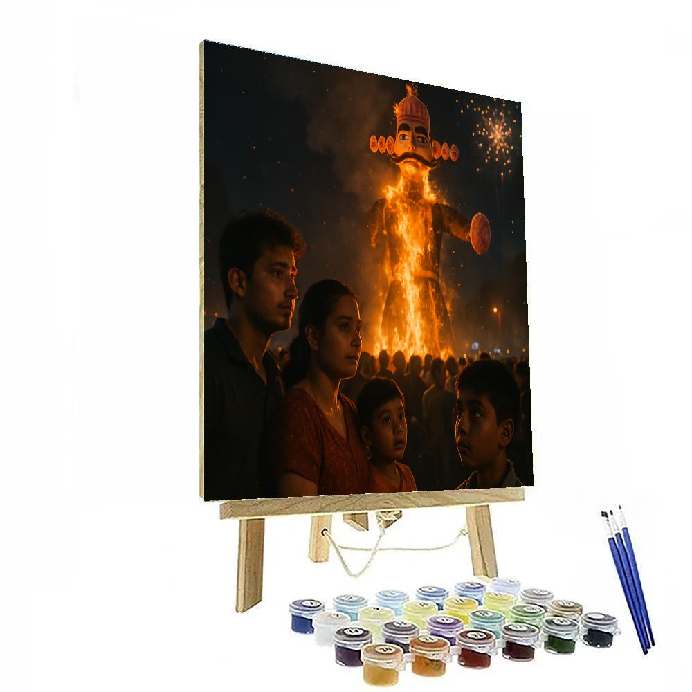 Dussehra Ramlila Stage Effigy Burning Delhi Painting by numbers kit