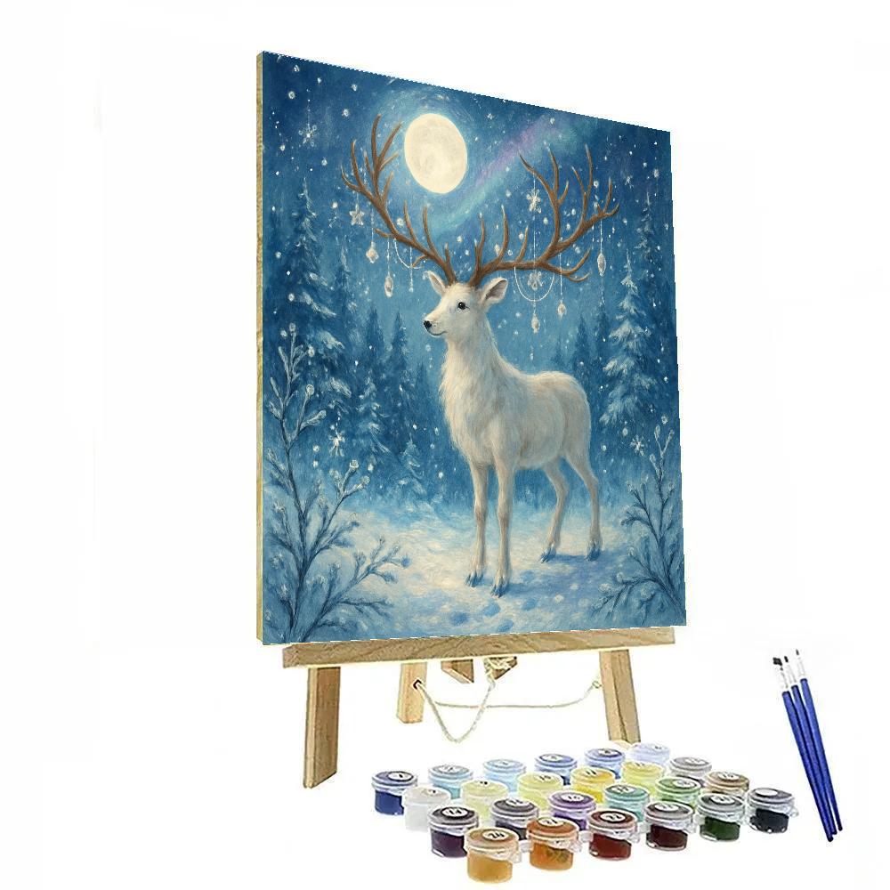 Frosty Forest Starlight Reindeer paint by color