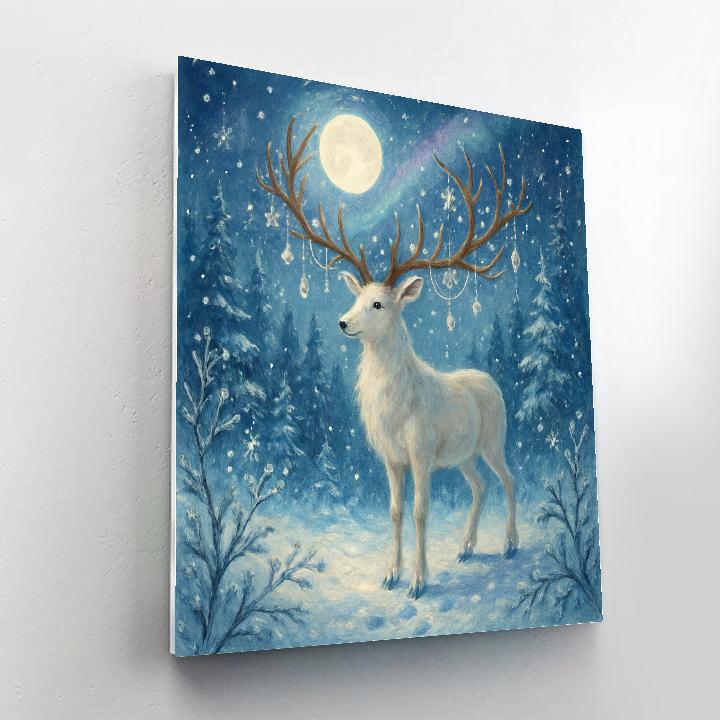 Frosty Forest Starlight Reindeer paint by color