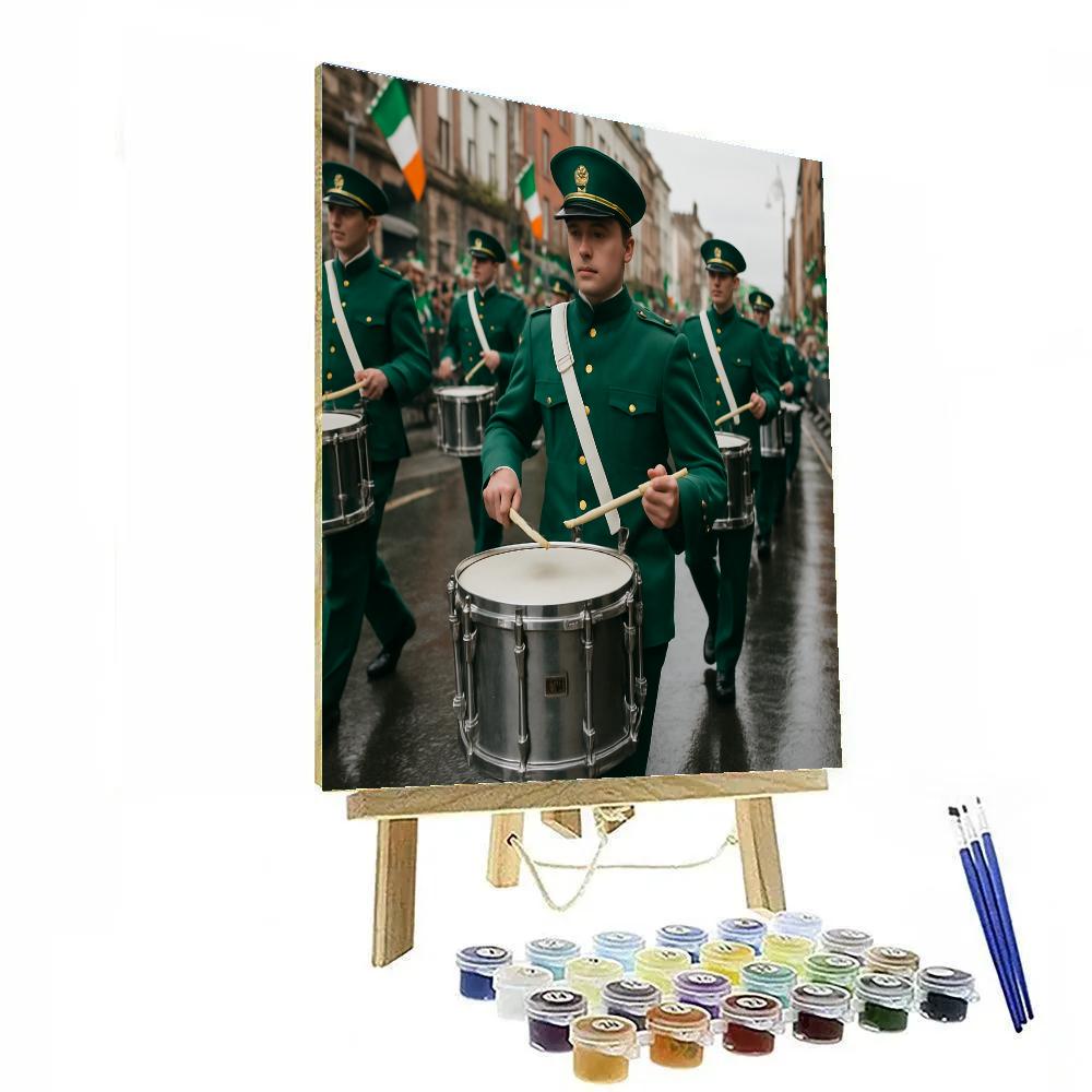 St Patrick Day Parade Dublin Marching Band paint by numbers