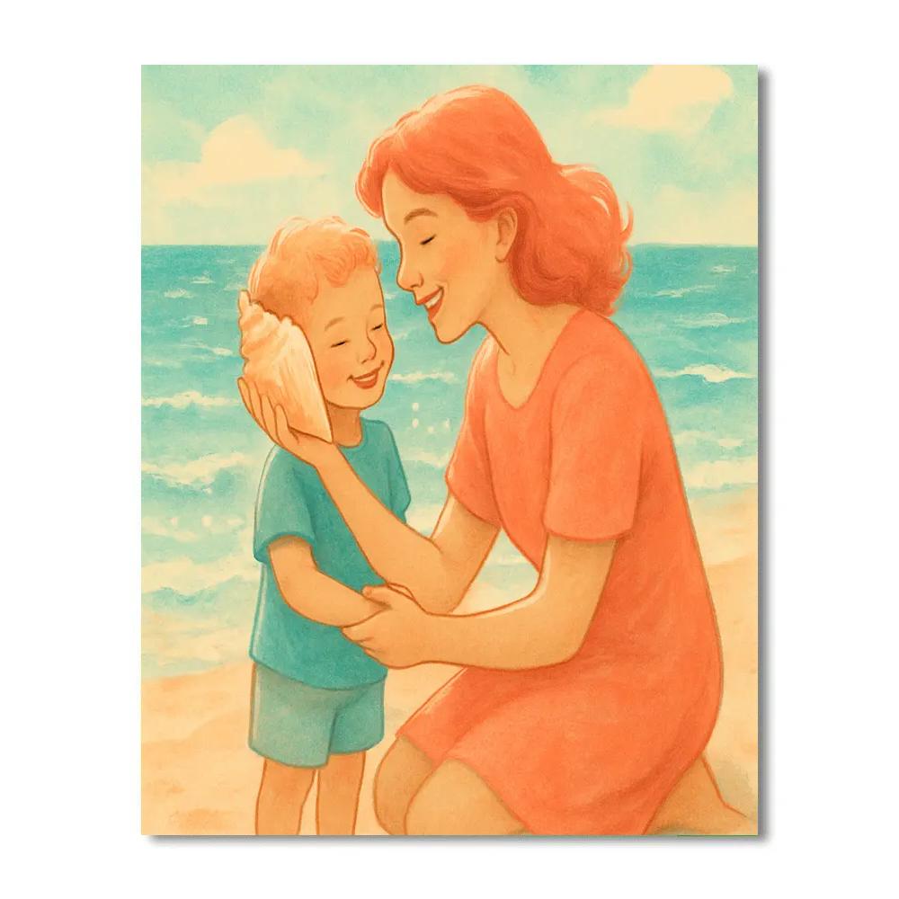 Seashell Listening Lesson Painting by numbers kit