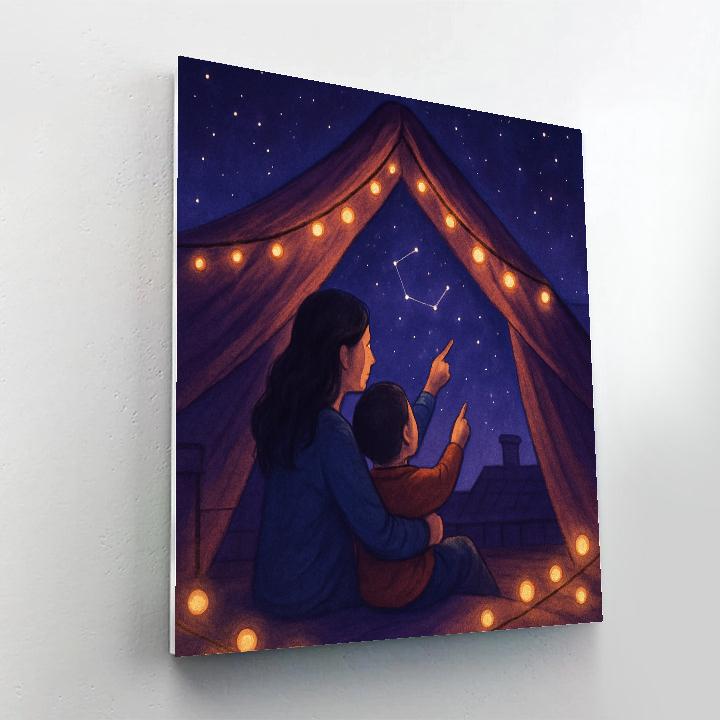 Night Sky Rooftop Blanket Fort Numbered painting kits