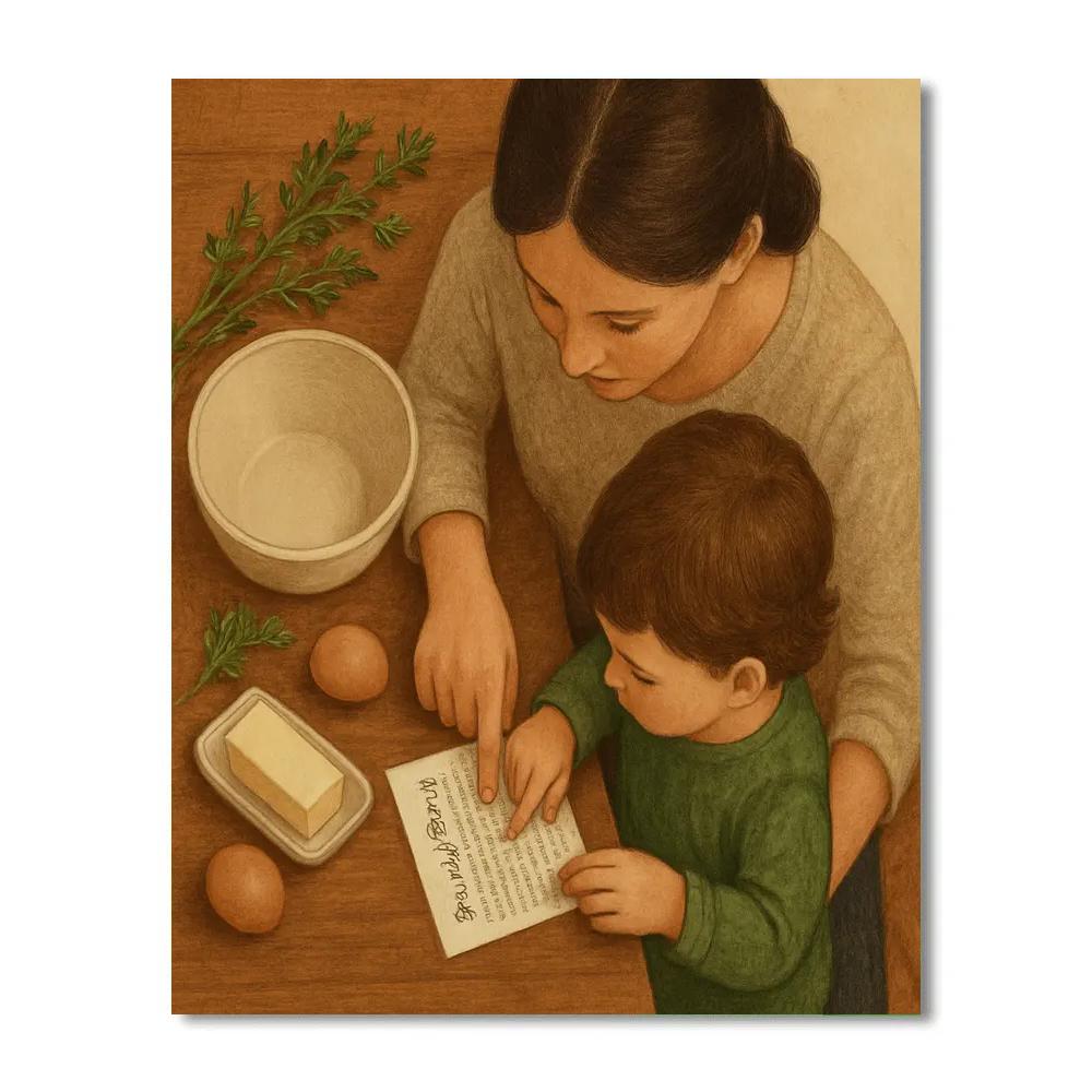 Handwritten Recipe Legacy Number painting