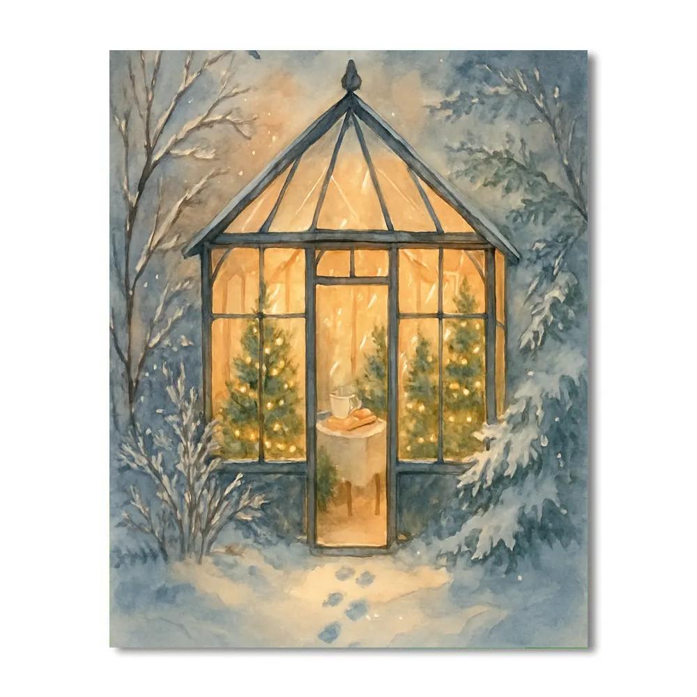 Christmas Tea At The Greenhouse paint by number