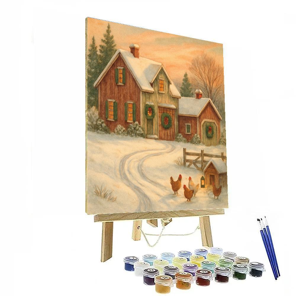 Sled Tracks At Sunrise Farm Number painting