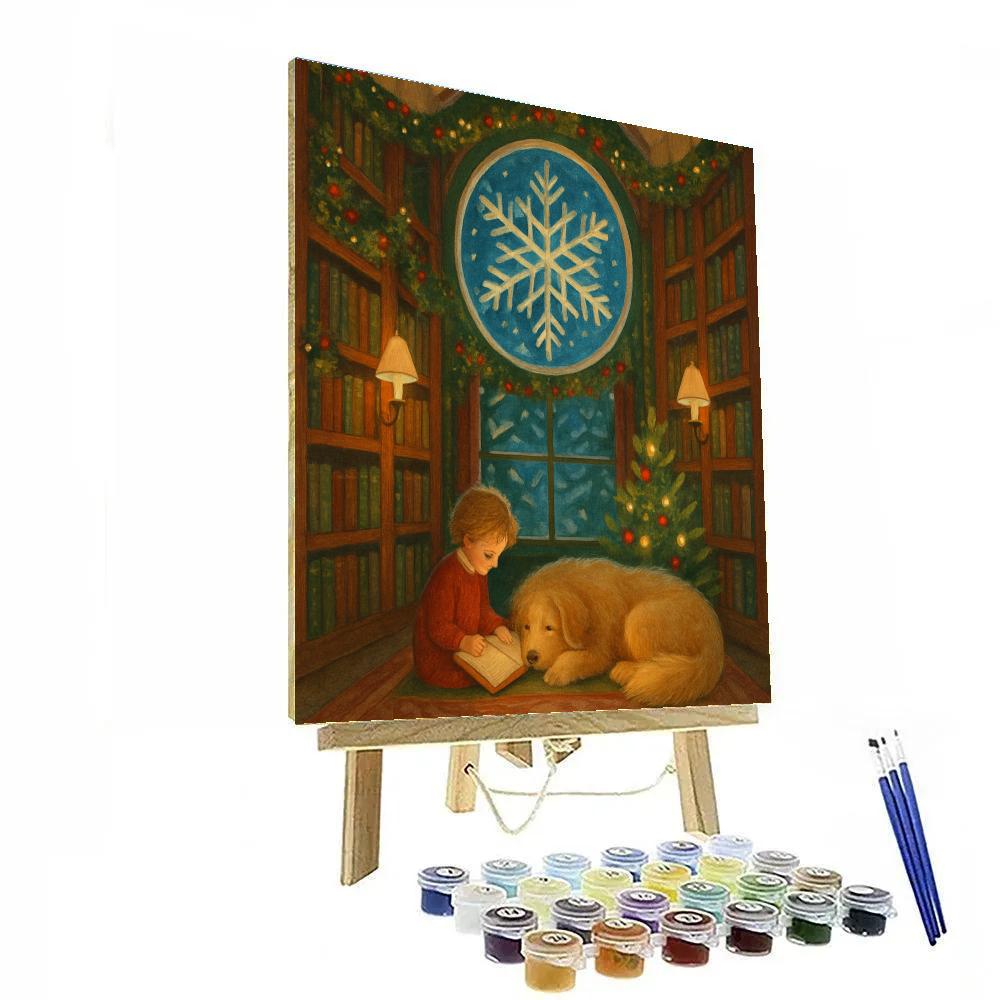 Snowflake Library Reading Nook Paint by numbers kits