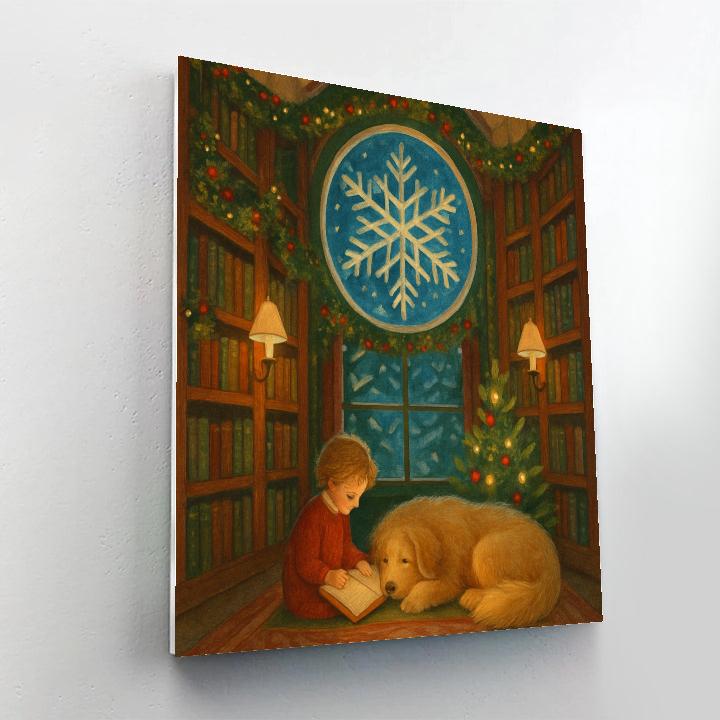 Snowflake Library Reading Nook Paint by numbers kits