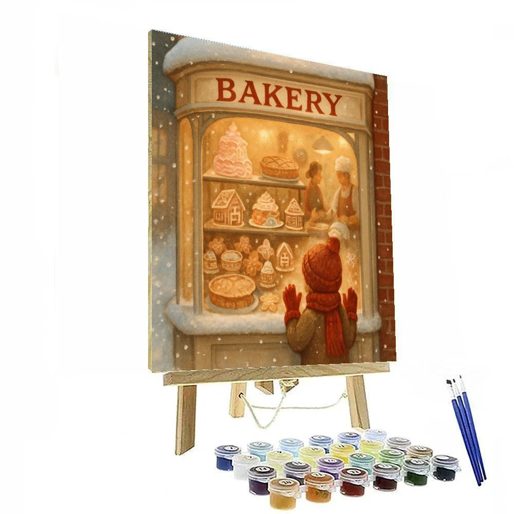 Holiday Bakery Window Magic painting number kit