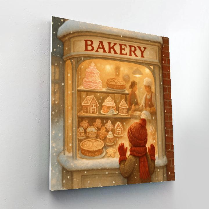 Holiday Bakery Window Magic painting number kit