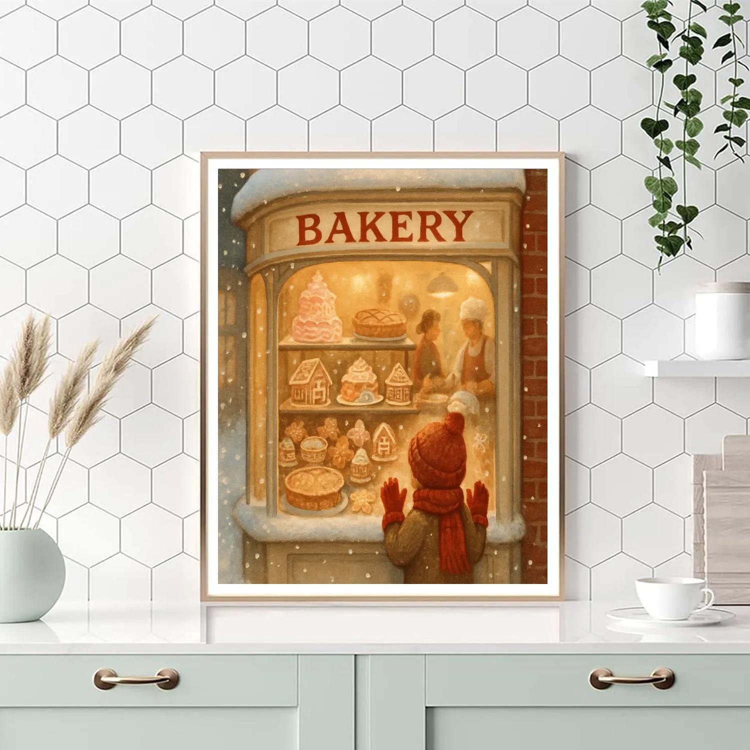 Holiday Bakery Window Magic painting number kit