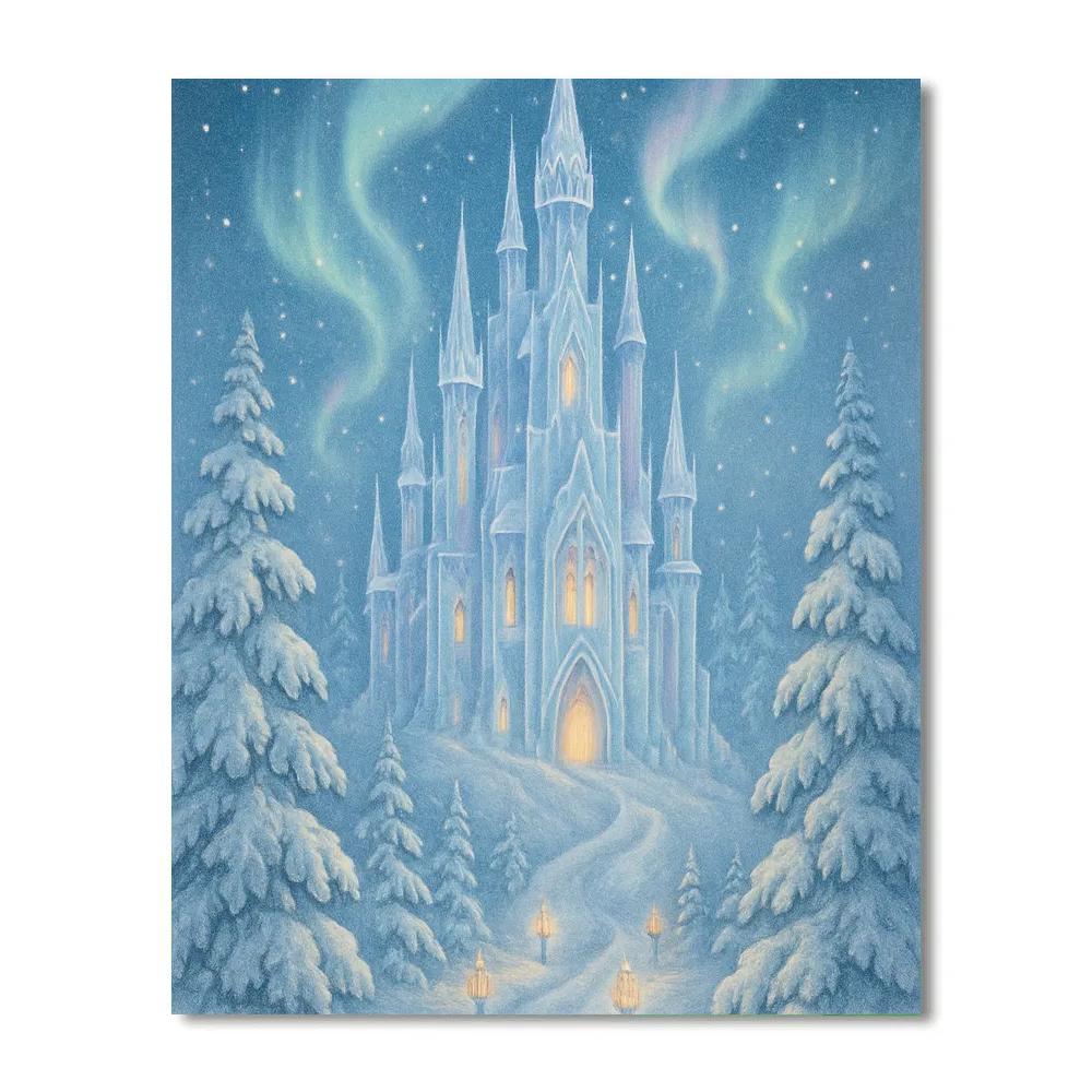 Icicle Castle On The Hill paint by numbers