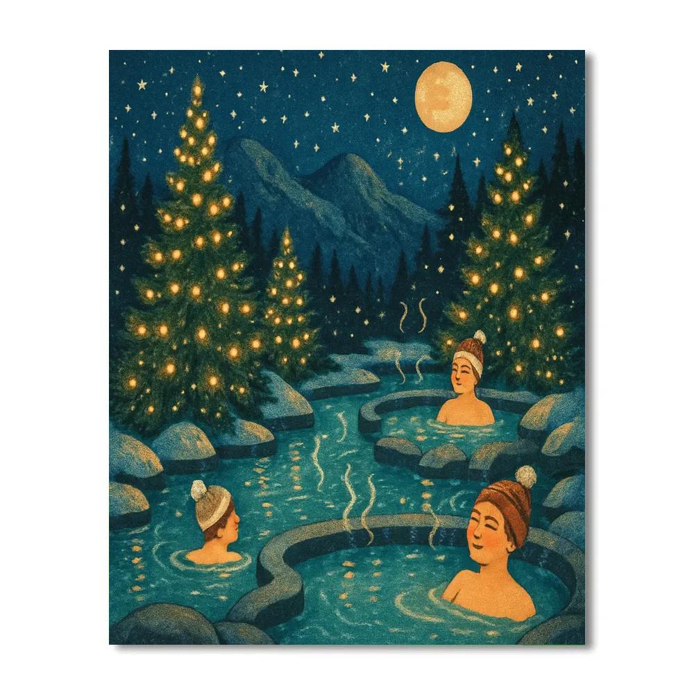 Silent Night Hot Springs Retreat Numbered painting kits