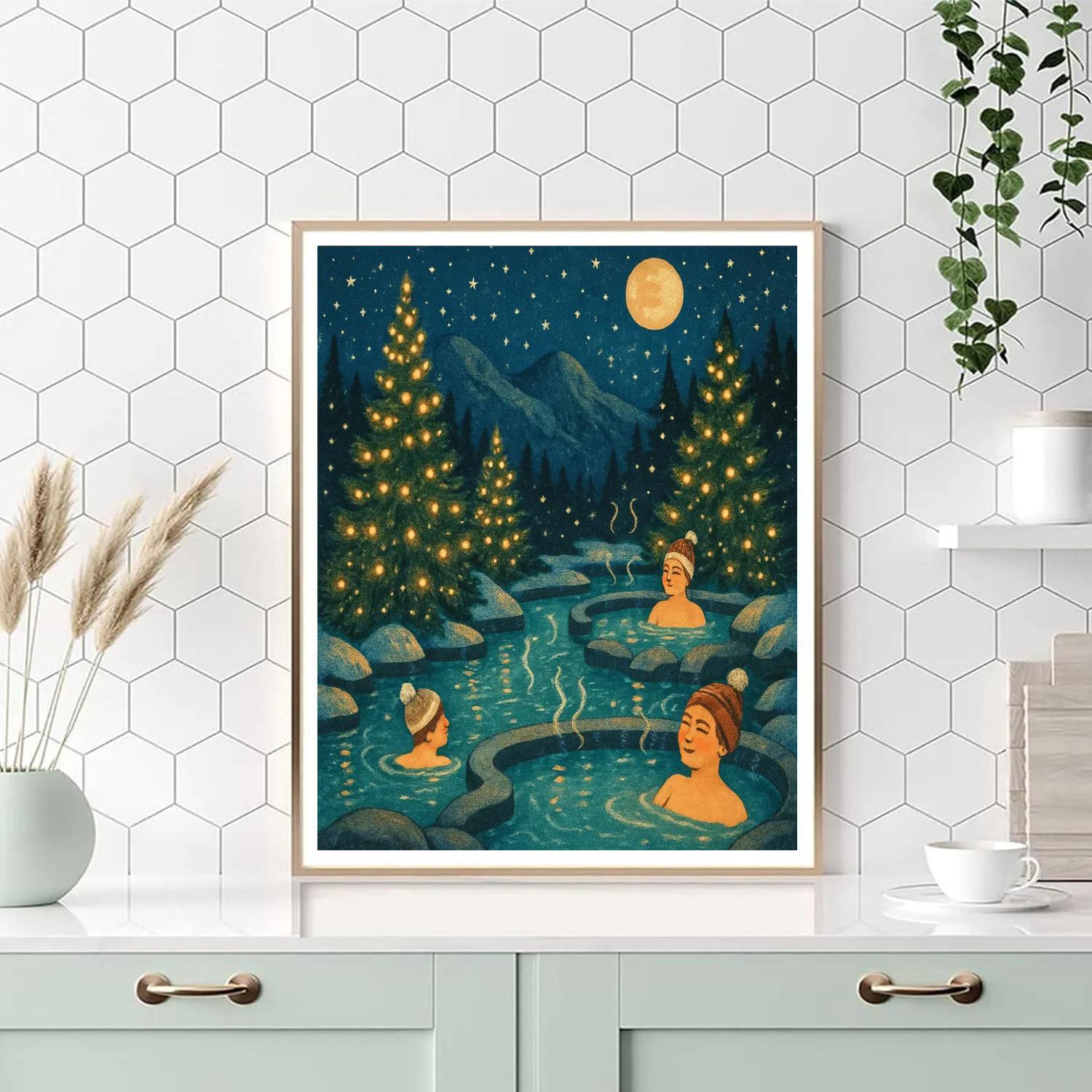 Silent Night Hot Springs Retreat Numbered painting kits