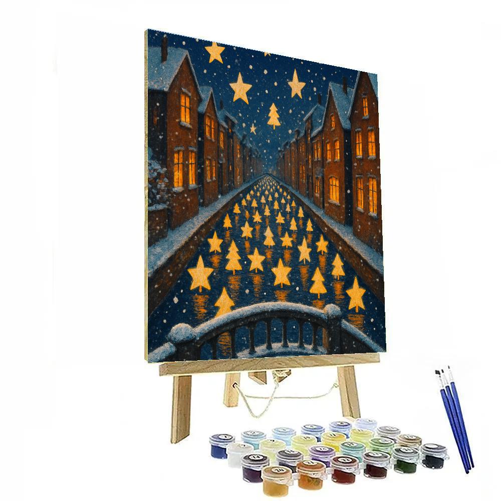 Christmas Lanterns On The Canal Number painting