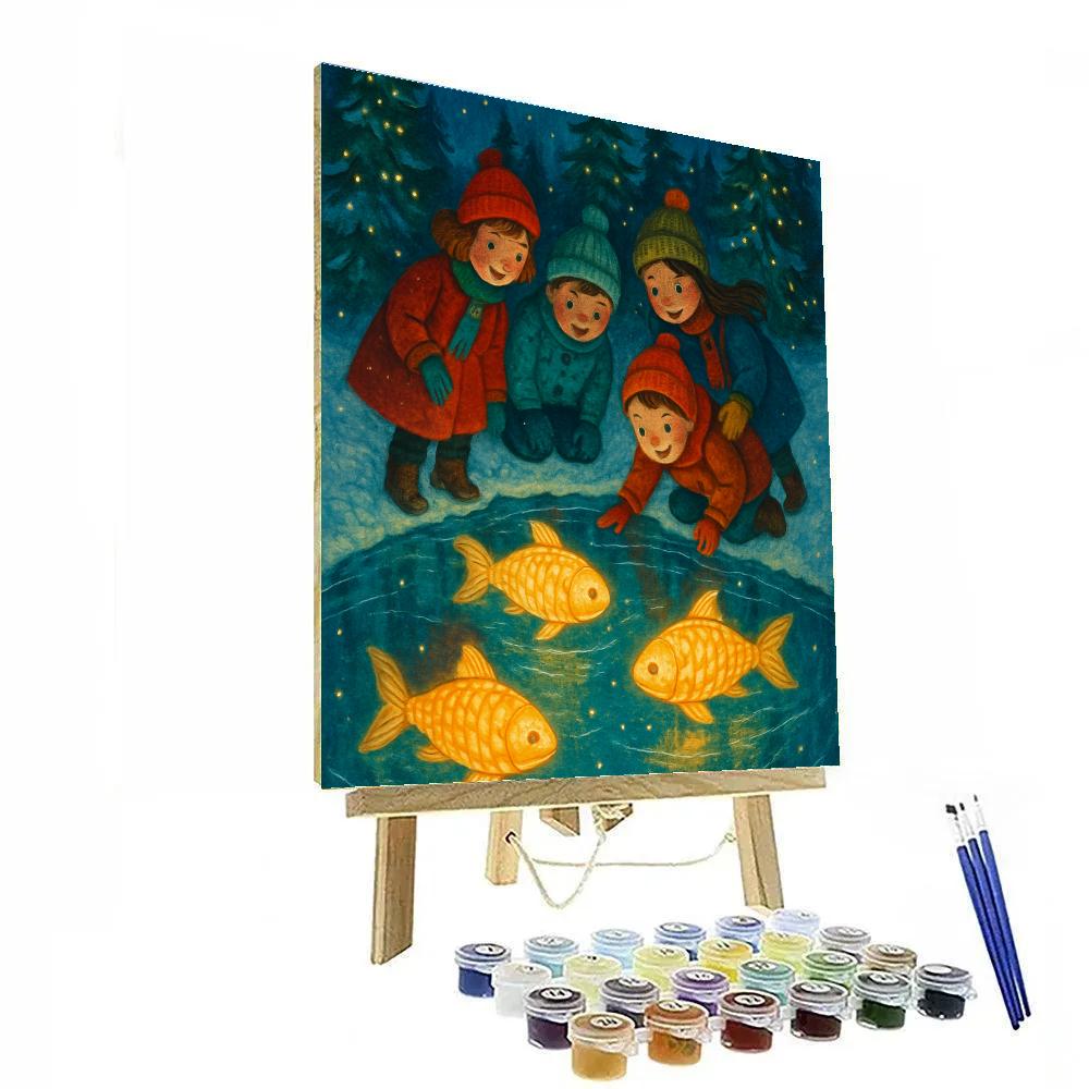 Winter Carousel Of Lantern Fish DIY paint by numbers