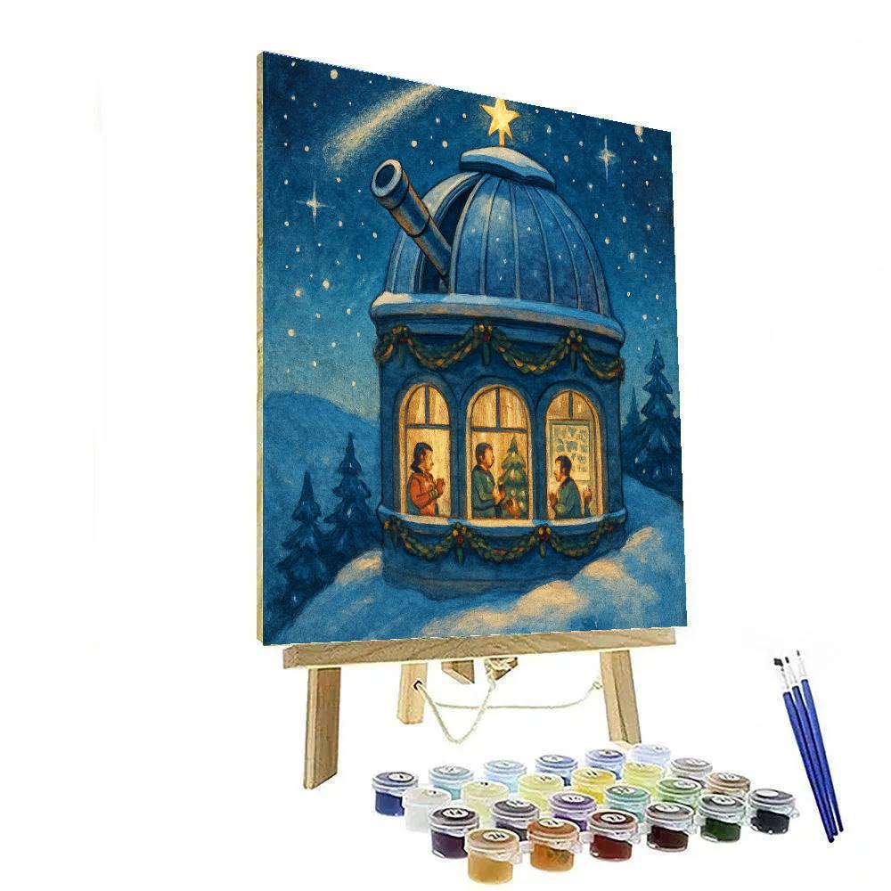Christmas Observatory On The Ridge painting number kit