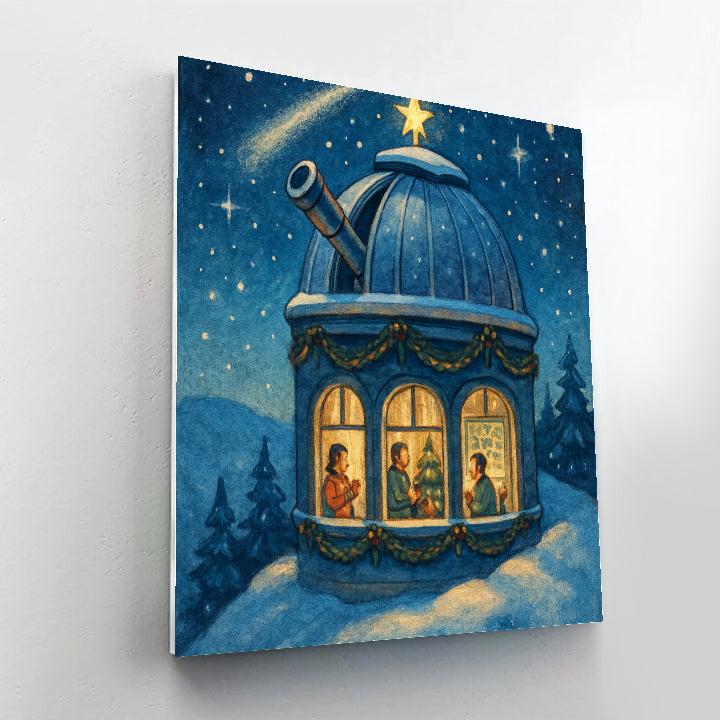 Christmas Observatory On The Ridge painting number kit