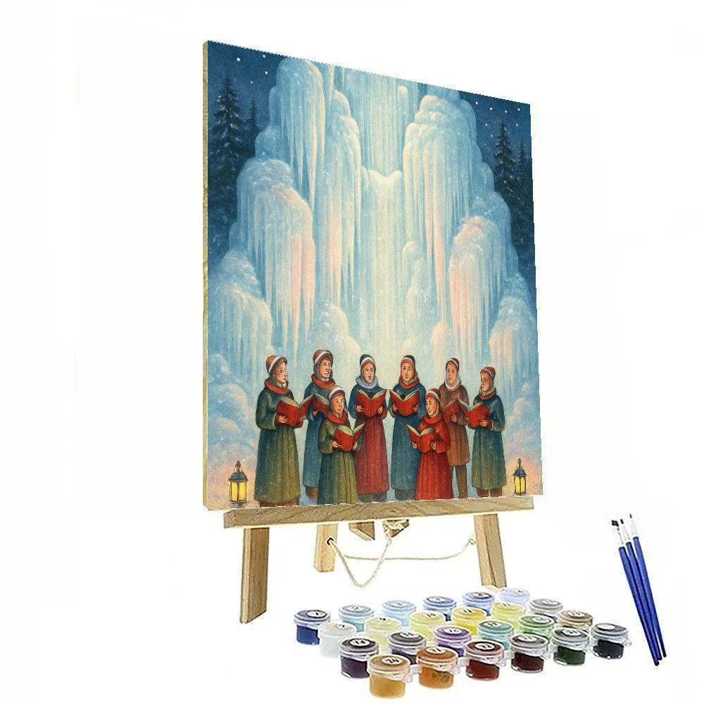 Frozen Waterfall Christmas Choir Painting by numbers kit
