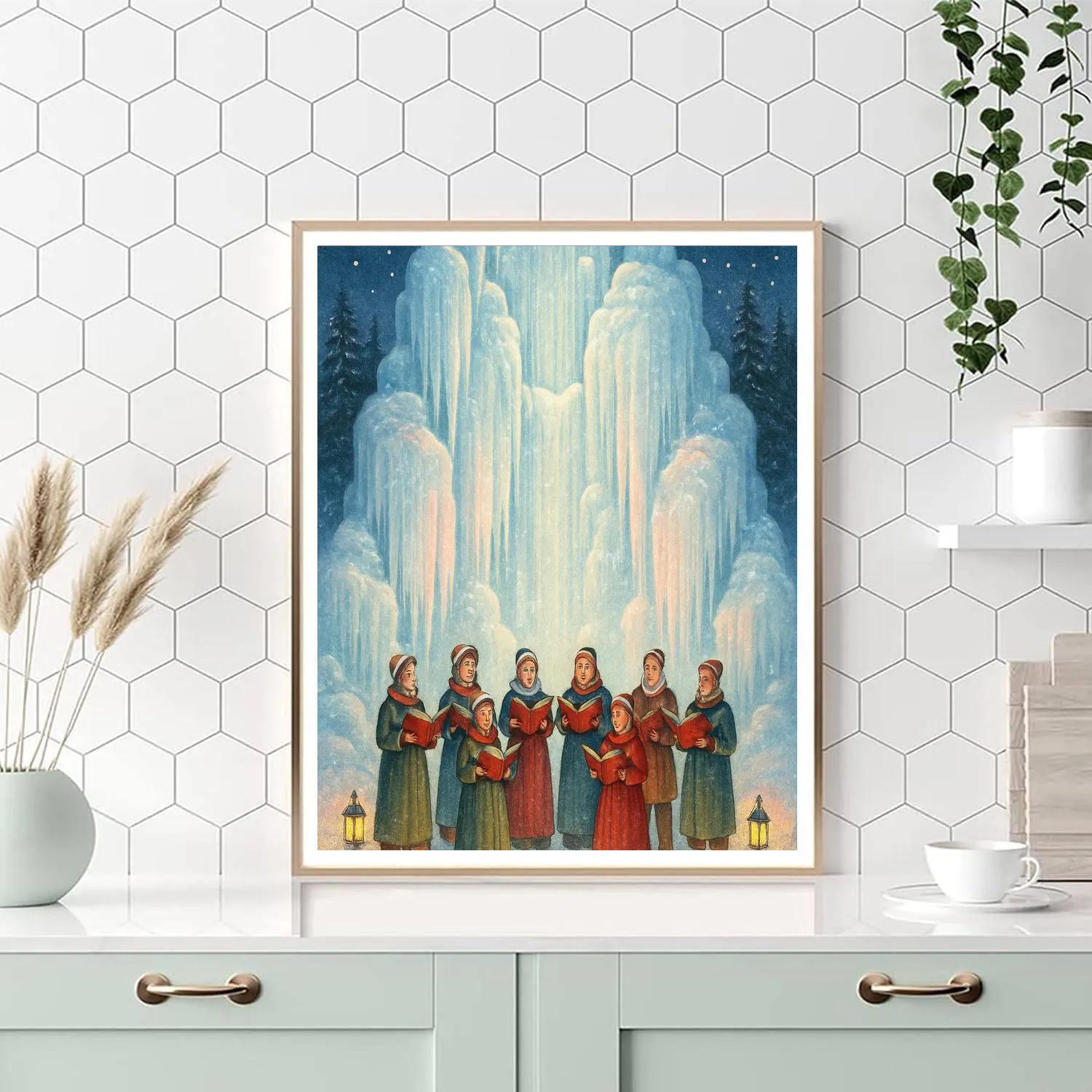 Frozen Waterfall Christmas Choir Painting by numbers kit