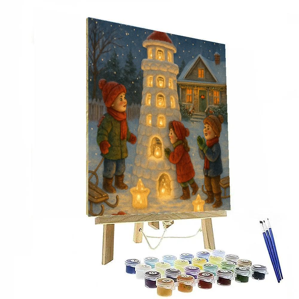 Snow Fort Lighthouse For Fireflies Painting by numbers kit