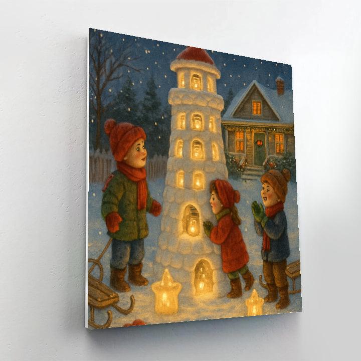 Snow Fort Lighthouse For Fireflies Painting by numbers kit