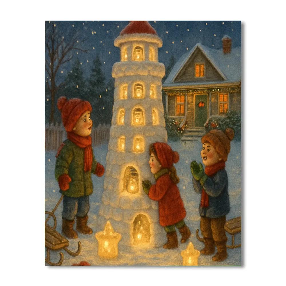 Snow Fort Lighthouse For Fireflies Painting by numbers kit