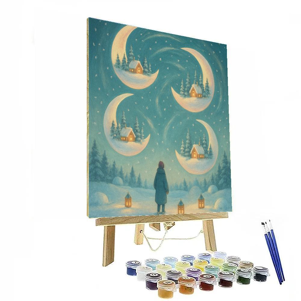 Midnight Carousel Of Christmas Moons Paint by numbers kits