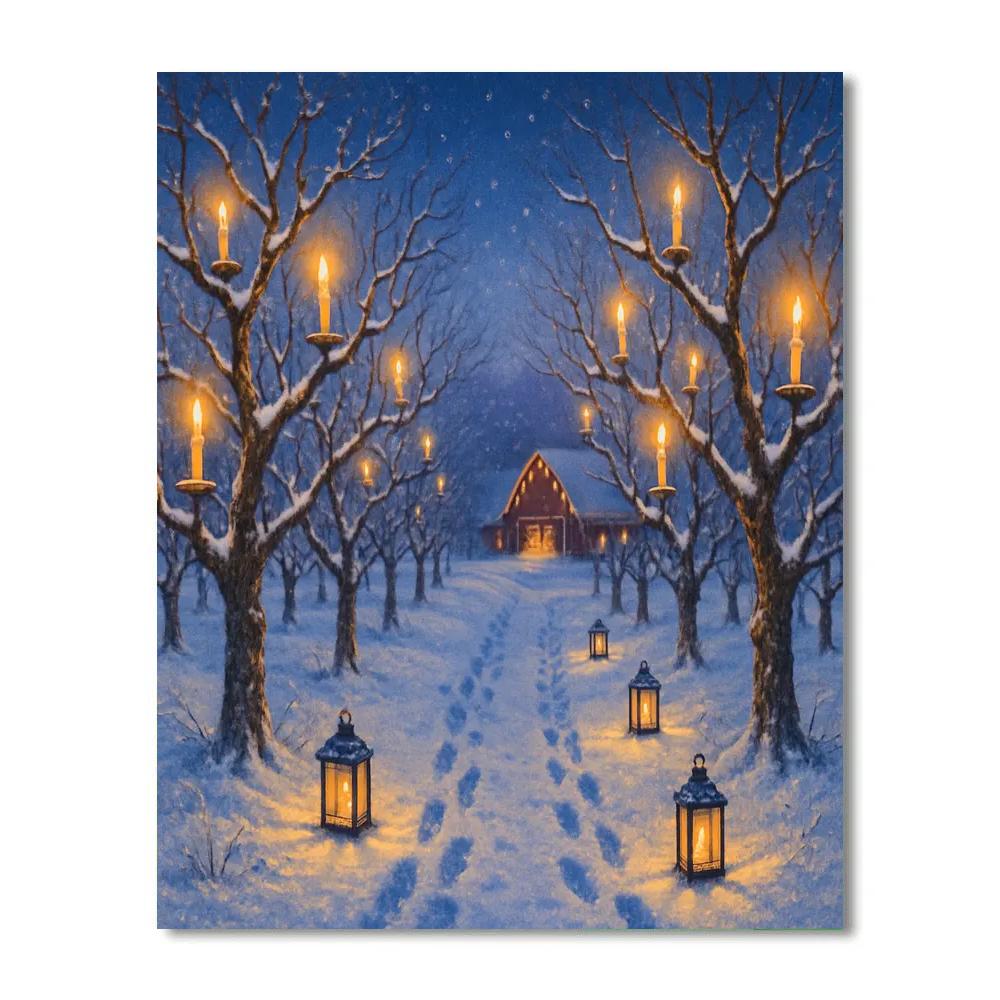 Frozen Orchard Candle Walk Numbered painting kits