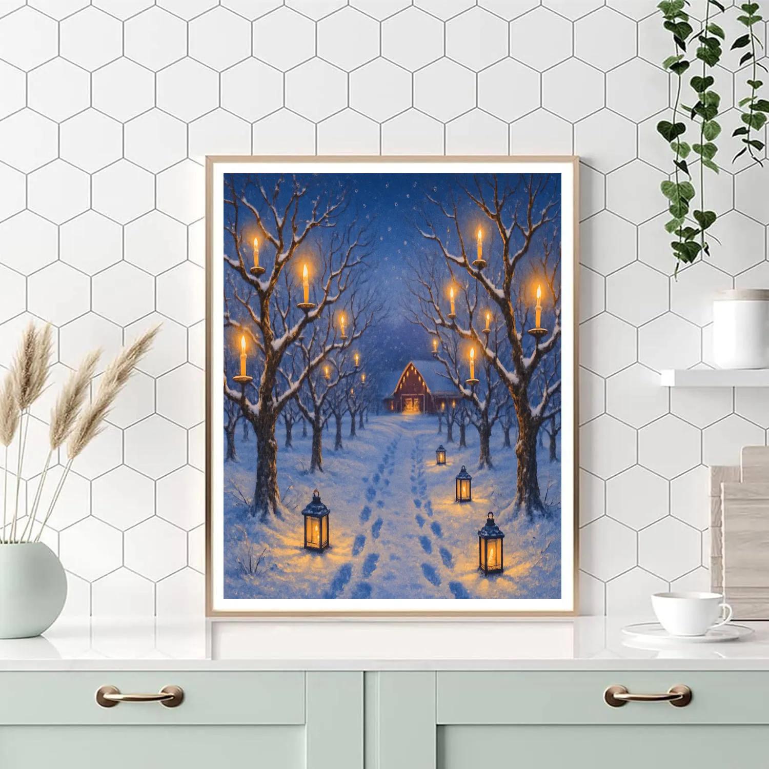 Frozen Orchard Candle Walk Numbered painting kits