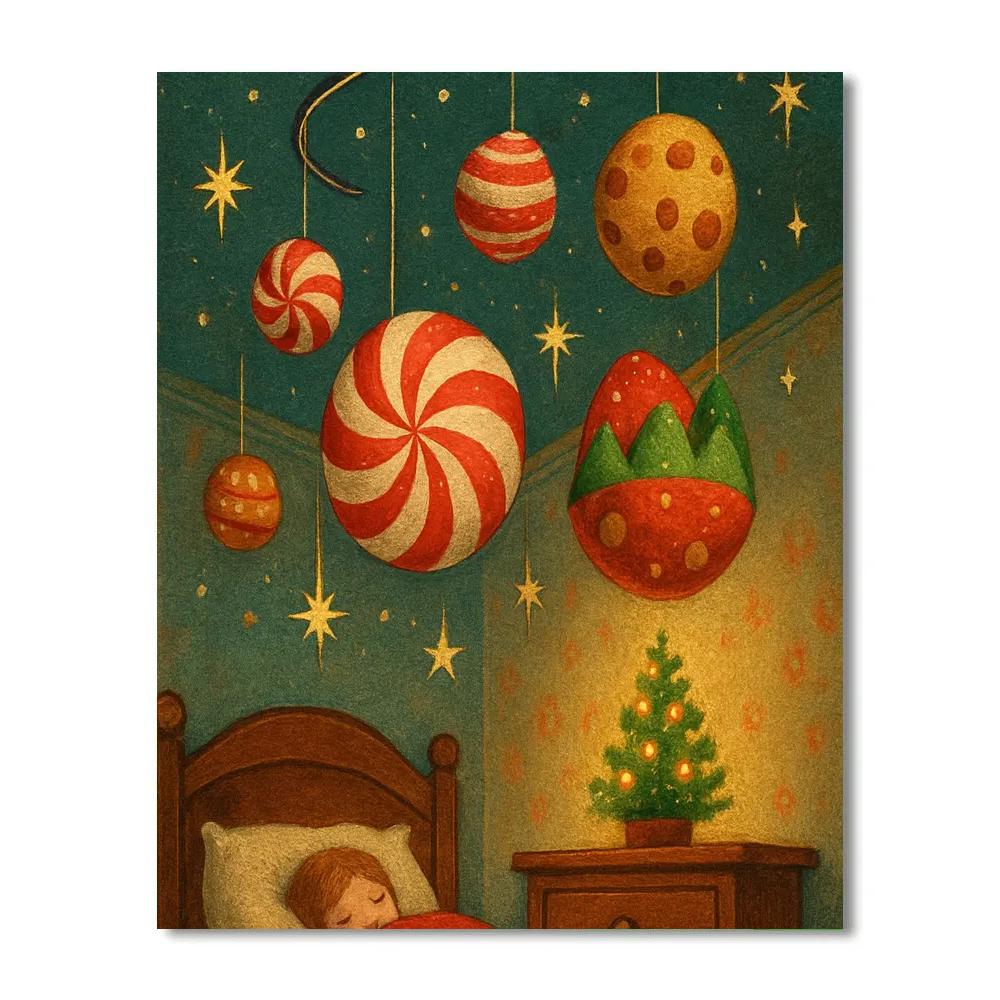 Winter Carousel Of Candy Planets paint by color