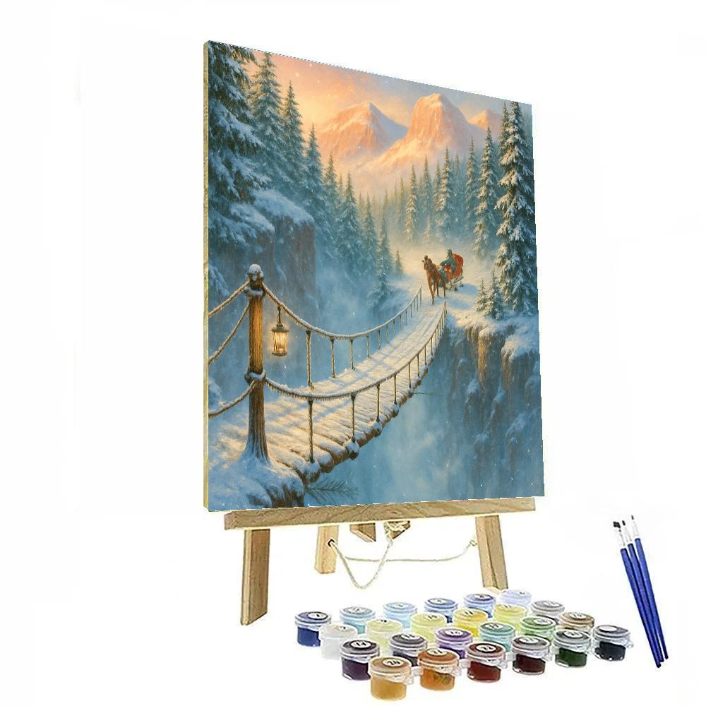 Snowy Canyon Sleigh Crossing Paint by numbers kits