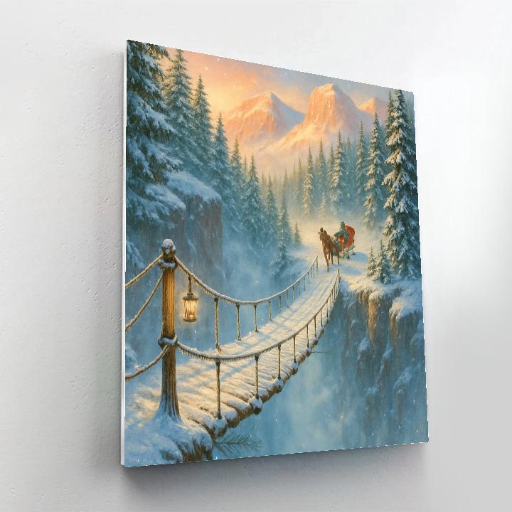 Snowy Canyon Sleigh Crossing Paint by numbers kits