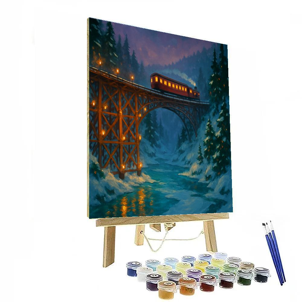 Christmas Lantern Railway Trestle Paint by numbers art