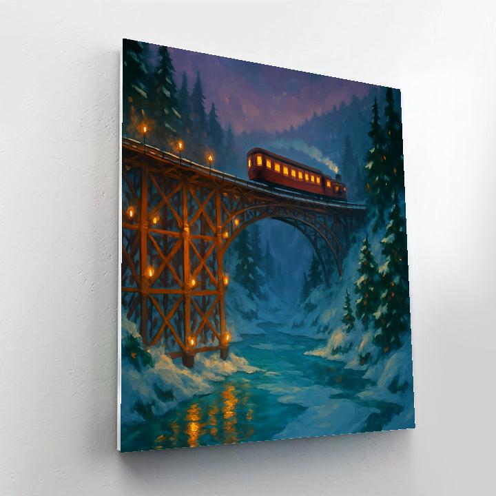 Christmas Lantern Railway Trestle Paint by numbers art