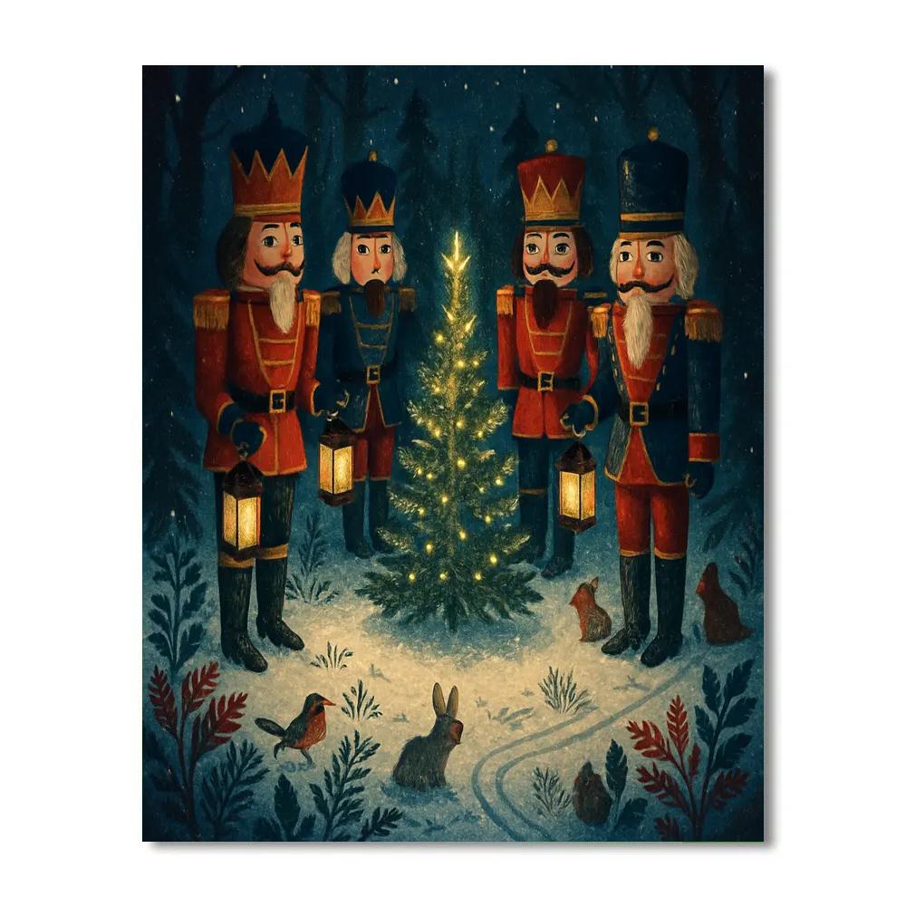 Midwinter Carousel Of Nutcracker Forest paint by number