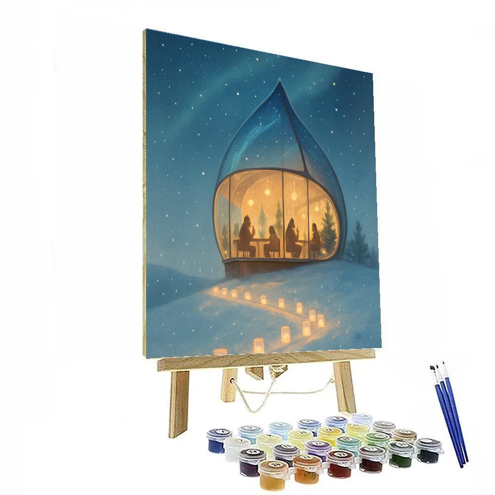 Starlit Christmas Raindrop Cafe paint by number