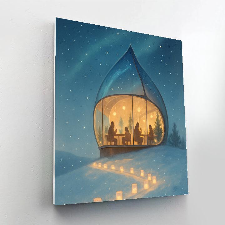 Starlit Christmas Raindrop Cafe paint by number