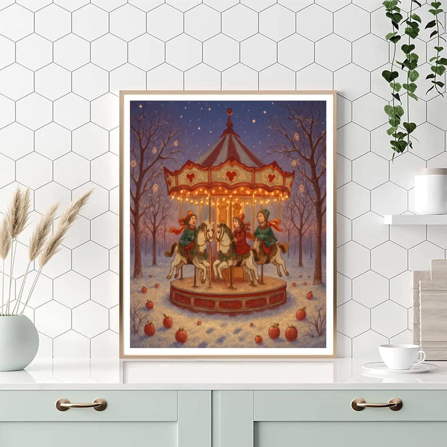 Christmas Orchard Starlight Carousel Paint by numbers kits