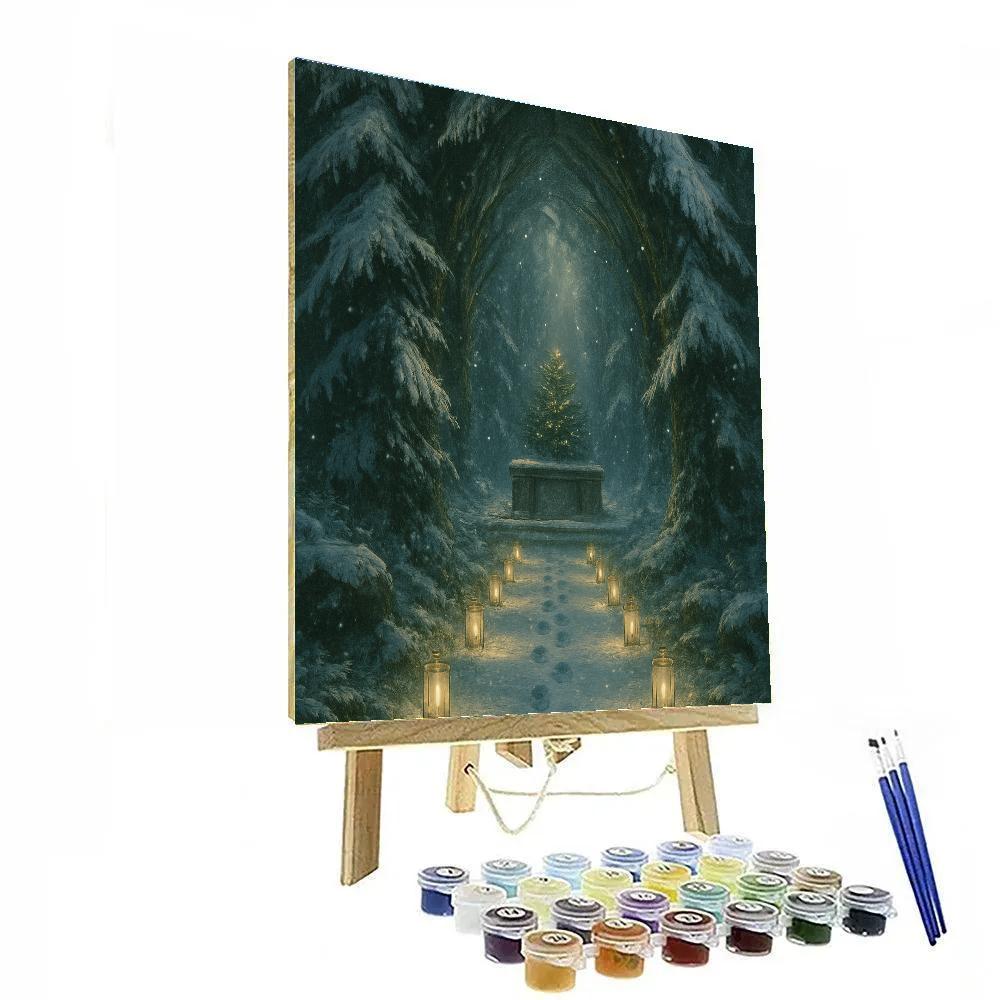 Frosted Christmas Cathedral Of Pines Numbered painting kits