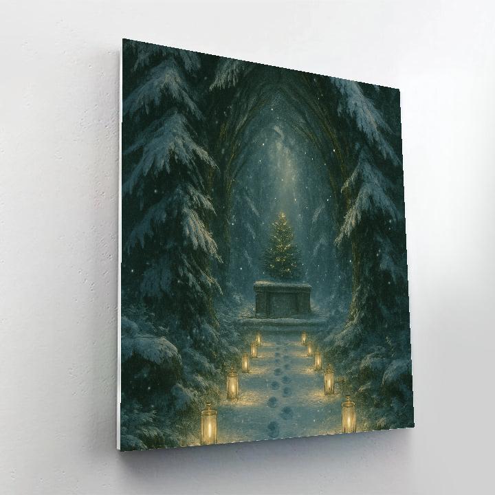 Frosted Christmas Cathedral Of Pines Numbered painting kits