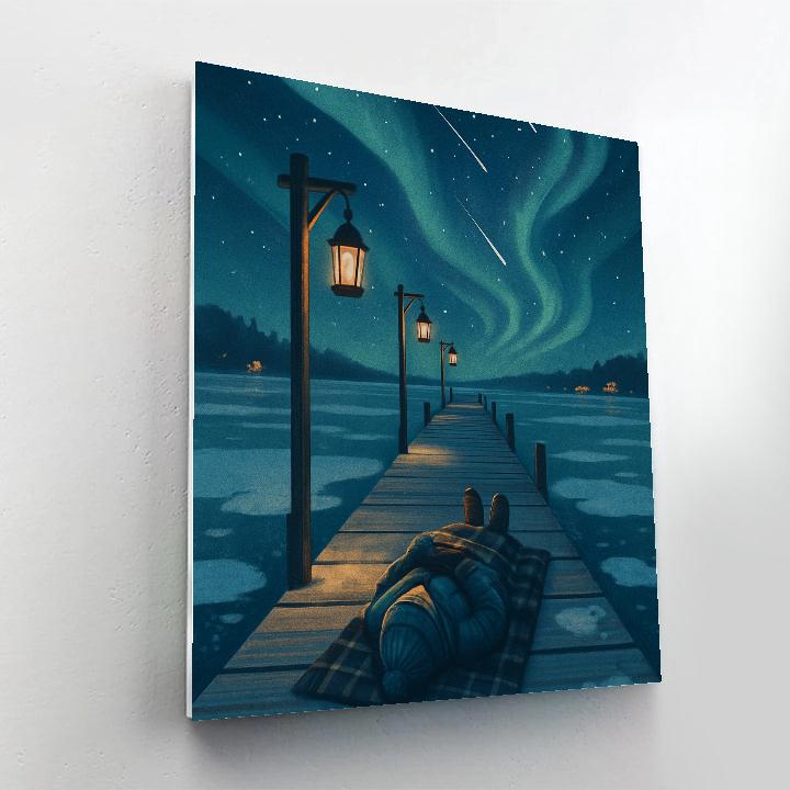Christmas Stargazer On The Snowy Pier Paint by numbers kits