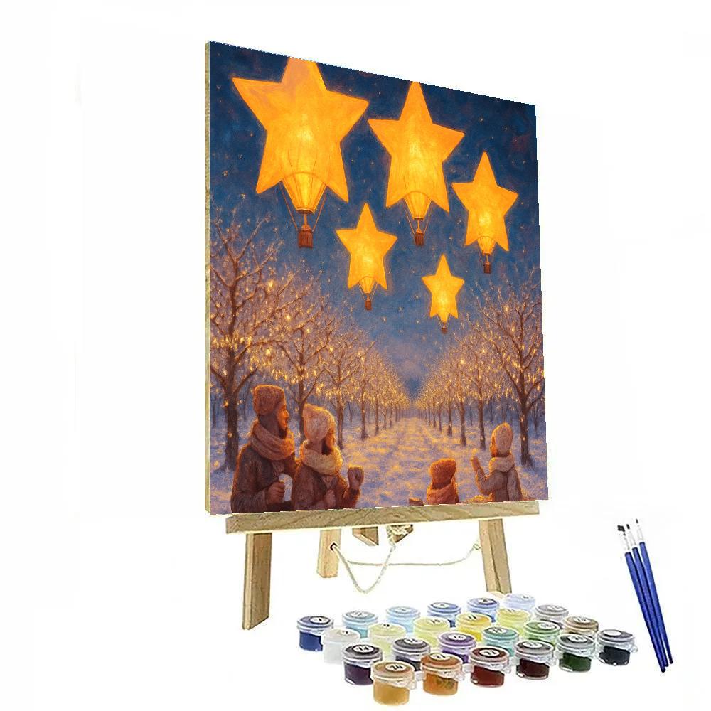Christmas Star Orchard Hot Air Balloons Number painting