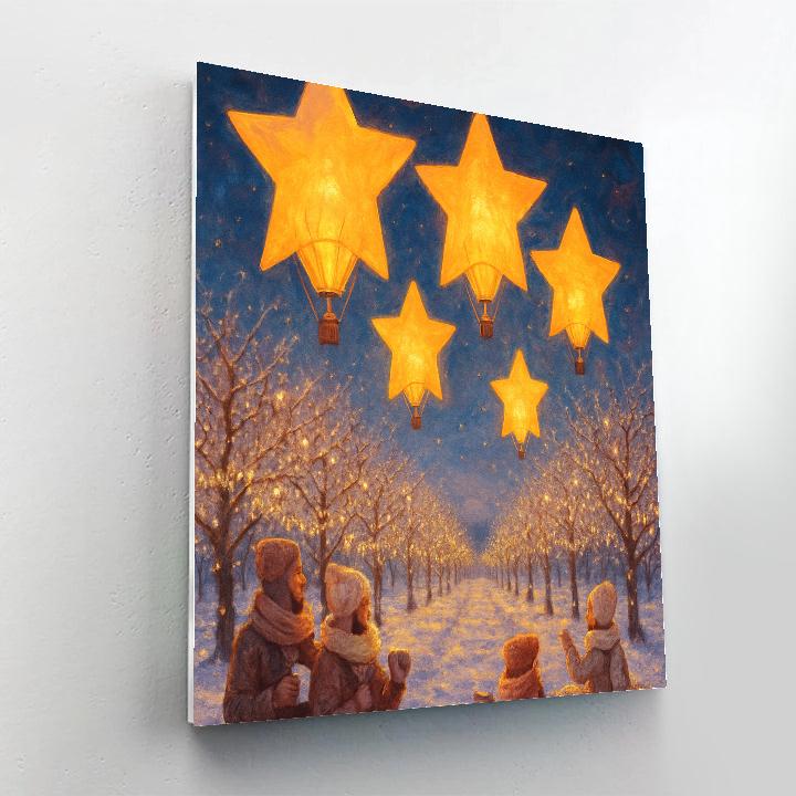 Christmas Star Orchard Hot Air Balloons Number painting