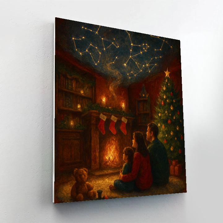 Fireplace Planetarium Christmas Eve paint by number
