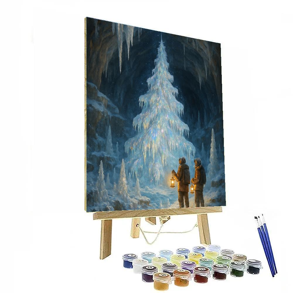 Ice Crystal Christmas Tree Cavern painting number kit