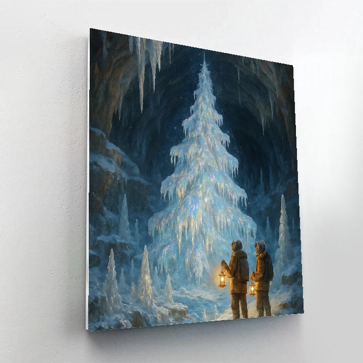 Ice Crystal Christmas Tree Cavern painting number kit