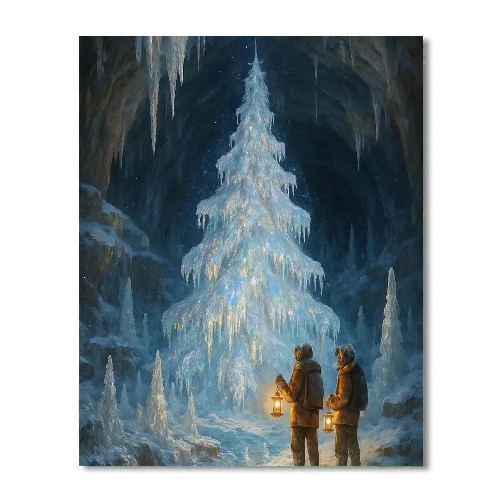 Ice Crystal Christmas Tree Cavern painting number kit
