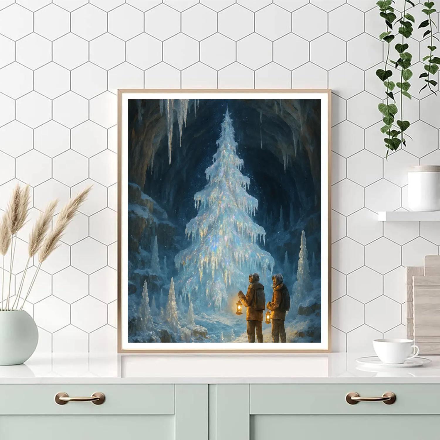 Ice Crystal Christmas Tree Cavern painting number kit